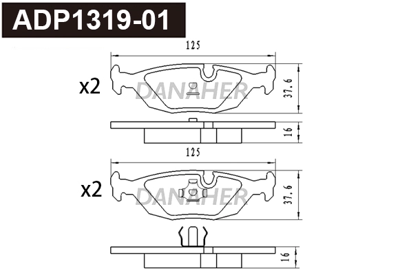 Brake Pad Set, disc brake (ADP1319-01)