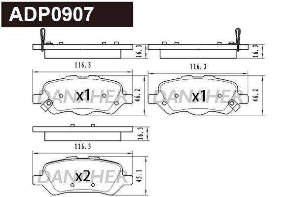 Brake Pad Set, disc brake (ADP0907)