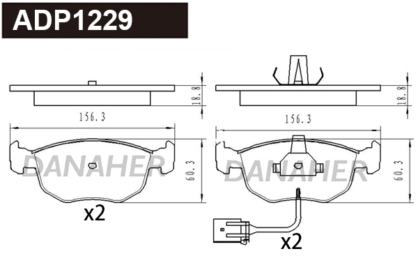Brake Pad Set, disc brake (ADP1229)