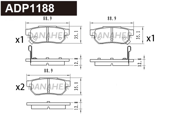 Brake Pad Set, disc brake (ADP1188)