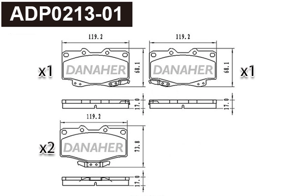 Brake Pad Set, disc brake (ADP0213-01)