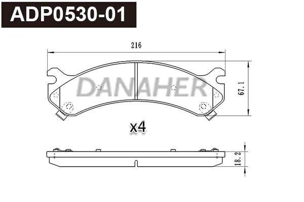 Brake Pad Set, disc brake (ADP0530-01)