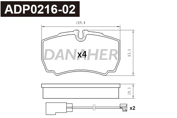 Brake Pad Set, disc brake (ADP0216-02)
