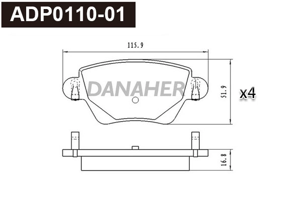 Brake Pad Set, disc brake (ADP0110-01)