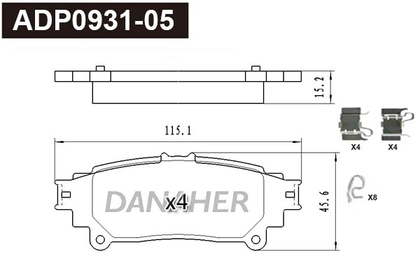 Brake Pad Set, disc brake (ADP0931-05)
