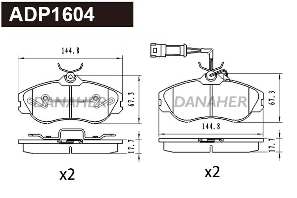 Brake Pad Set, disc brake (ADP1604)