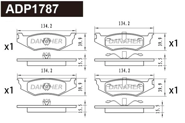 Brake Pad Set, disc brake (ADP1787)