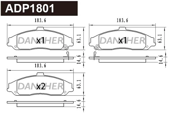 Brake Pad Set, disc brake (ADP1801)