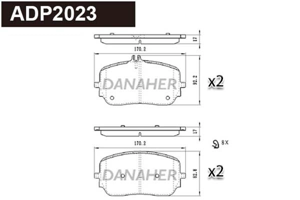 Brake Pad Set, disc brake (ADP2023)