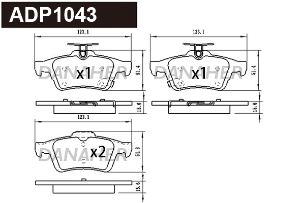 Brake Pad Set, disc brake (ADP1043)