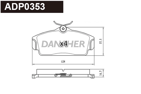 Brake Pad Set, disc brake (ADP0353)
