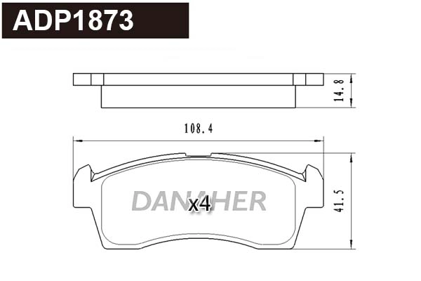Brake Pad Set, disc brake (ADP1873)