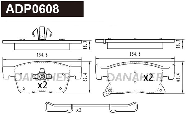 Brake Pad Set, disc brake (ADP0608)