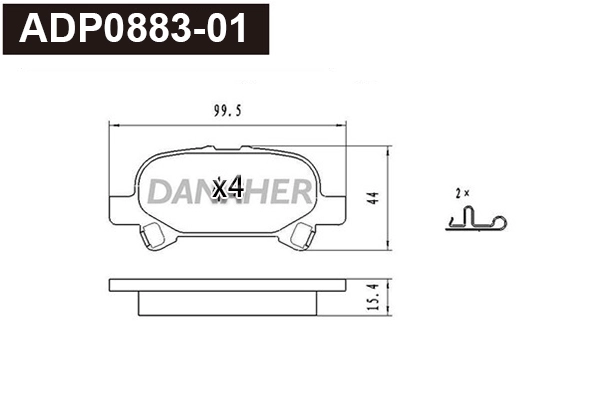Brake Pad Set, disc brake (ADP0883-01)