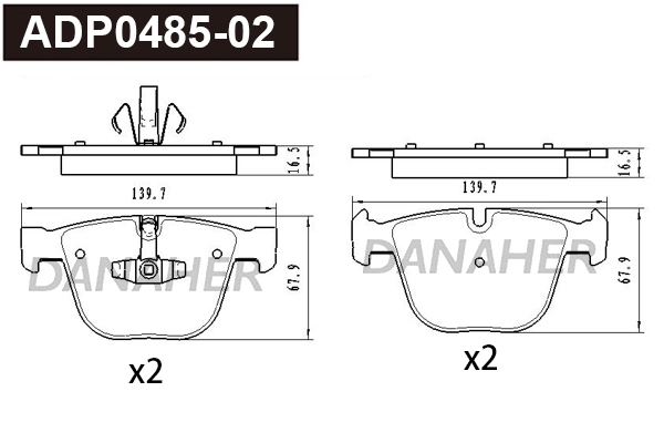Brake Pad Set, disc brake (ADP0485-02)
