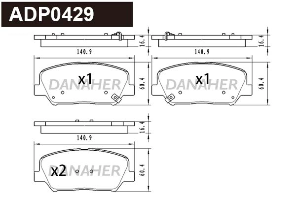 Brake Pad Set, disc brake (ADP0429)