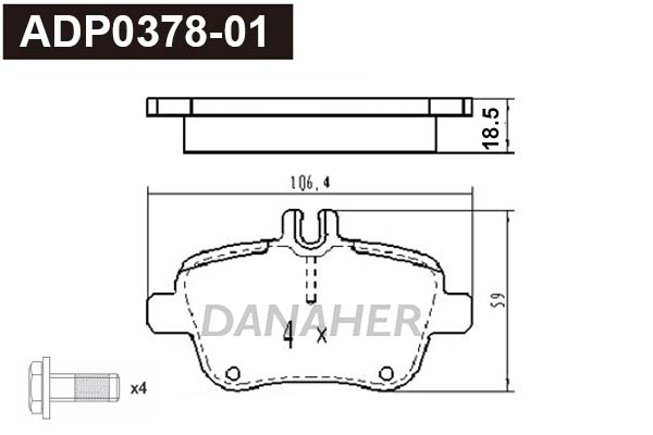 Brake Pad Set, disc brake (ADP0378-01)