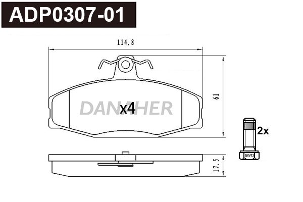 Brake Pad Set, disc brake (ADP0307-01)