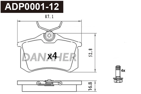 Brake Pad Set, disc brake (ADP0001-12)