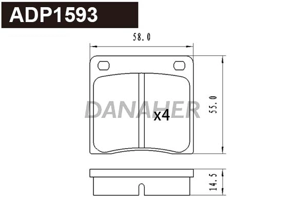 Brake Pad Set, disc brake (ADP1593)