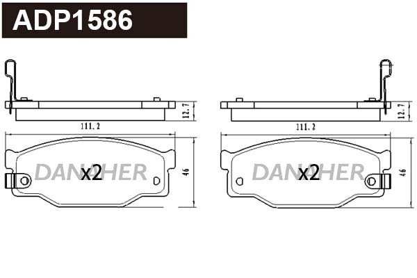 Brake Pad Set, disc brake (ADP1586)