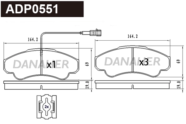 Brake Pad Set, disc brake (ADP0551)