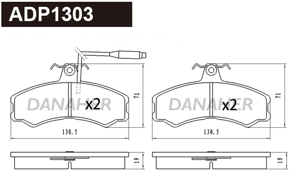 Brake Pad Set, disc brake (ADP1303)