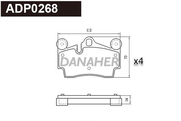 Brake Pad Set, disc brake (ADP0268)