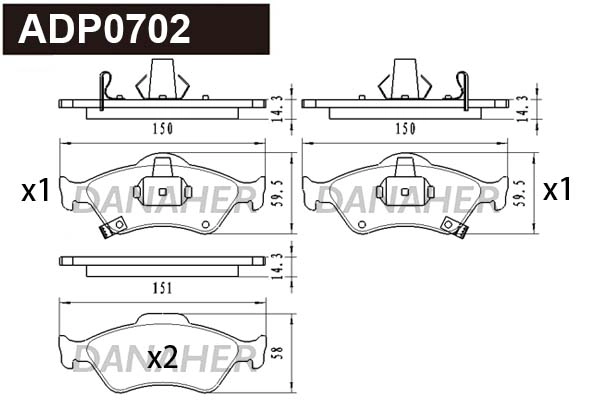 Brake Pad Set, disc brake (ADP0702)