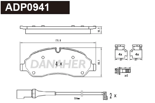 Brake Pad Set, disc brake (ADP0941)