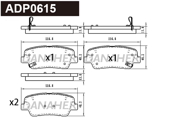 Brake Pad Set, disc brake (ADP0615)