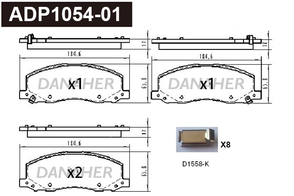 Brake Pad Set, disc brake (ADP1054-01)