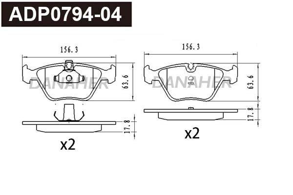 Brake Pad Set, disc brake (ADP0794-04)