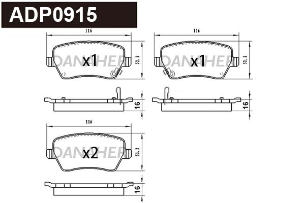 Brake Pad Set, disc brake (ADP0915)