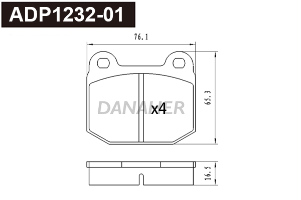 Brake Pad Set, disc brake (ADP1232-01)