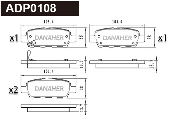 Brake Pad Set, disc brake (ADP0108)