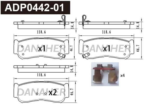 Brake Pad Set, disc brake (ADP0442-01)