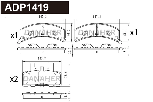Brake Pad Set, disc brake (ADP1419)