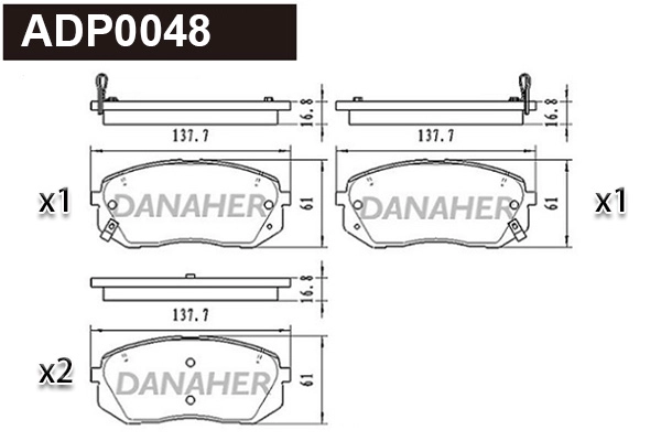 Brake Pad Set, disc brake (ADP0048)