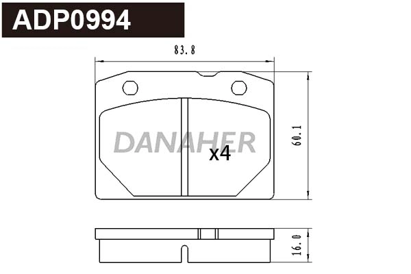 Brake Pad Set, disc brake (ADP0994)