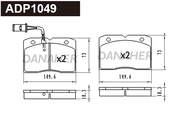 Brake Pad Set, disc brake (ADP1049)