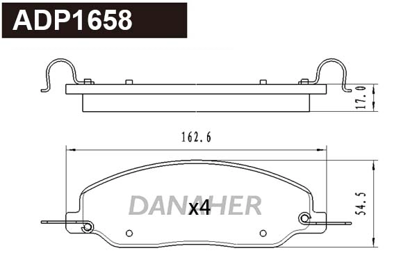 Brake Pad Set, disc brake (ADP1658)