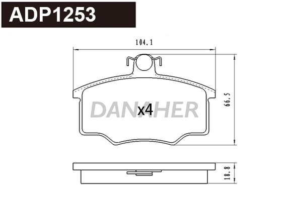 Brake Pad Set, disc brake (ADP1253)
