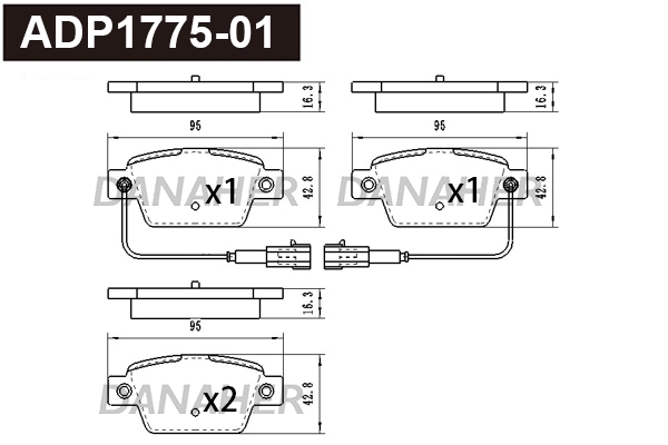 Brake Pad Set, disc brake (ADP1775-01)
