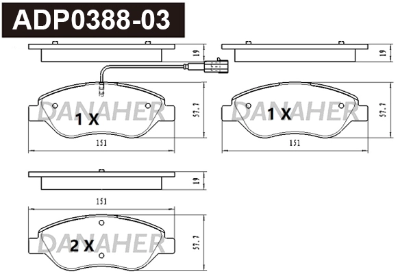 Brake Pad Set, disc brake (ADP0388-03)