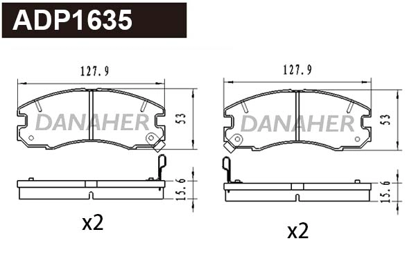 Brake Pad Set, disc brake (ADP1635)