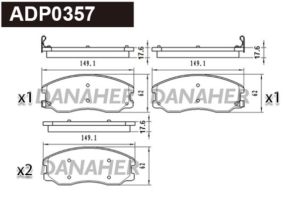 Brake Pad Set, disc brake (ADP0357)