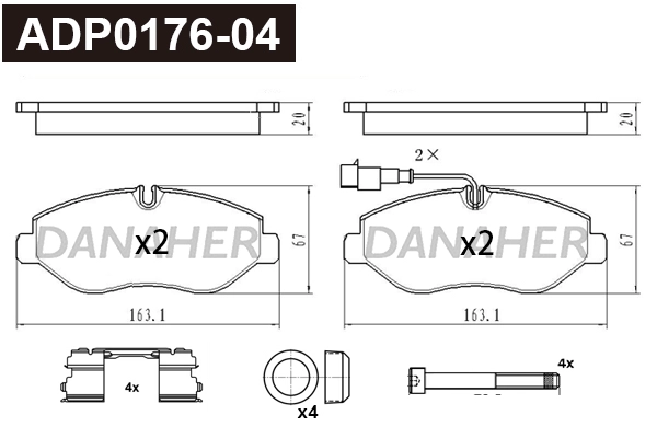 Brake Pad Set, disc brake (ADP0176-04)