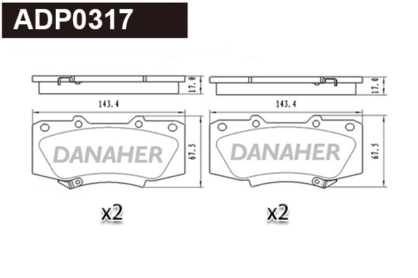 Brake Pad Set, disc brake (ADP0317)