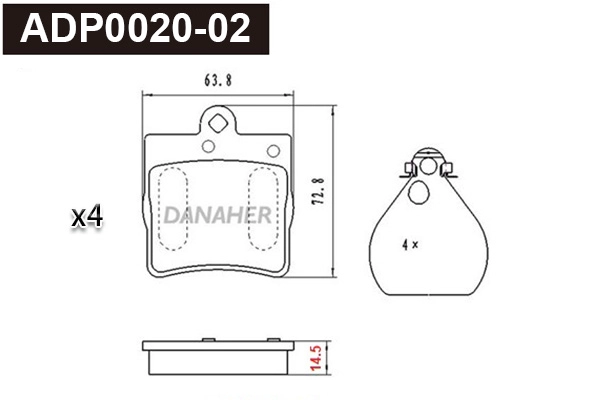 Brake Pad Set, disc brake (ADP0020-02)